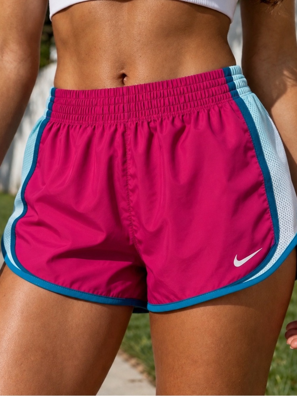 Nike Dri-FIT Shorts | Small | Pink Blue Running Athletic Shorts